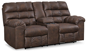 Derwin Reclining Loveseat with Console