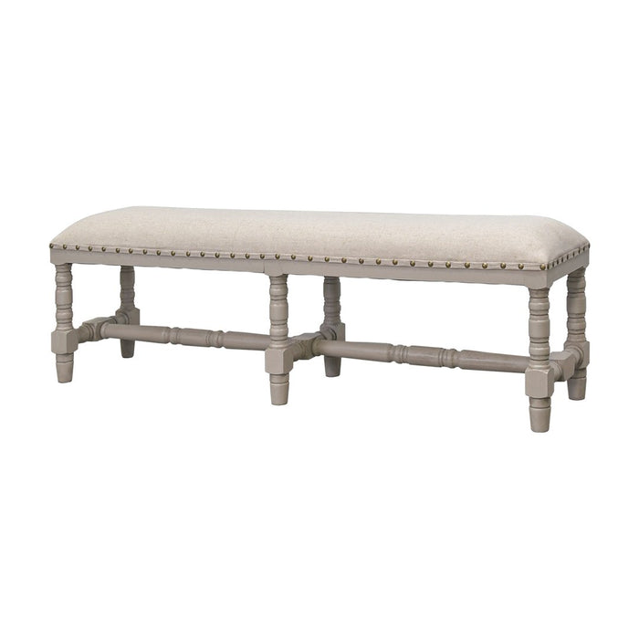 UPHOLSTERED AMERICAN BENCH OLD GRAY TOBACCO TOP
