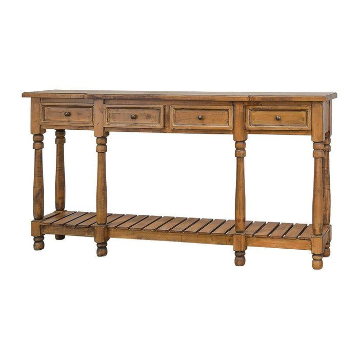 KENSLEY 4 DRAWER CONSOLE TOASTED PECAN