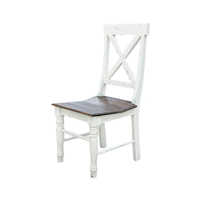 X BACK CHAIR AGED WHITE TOBACCO TOP